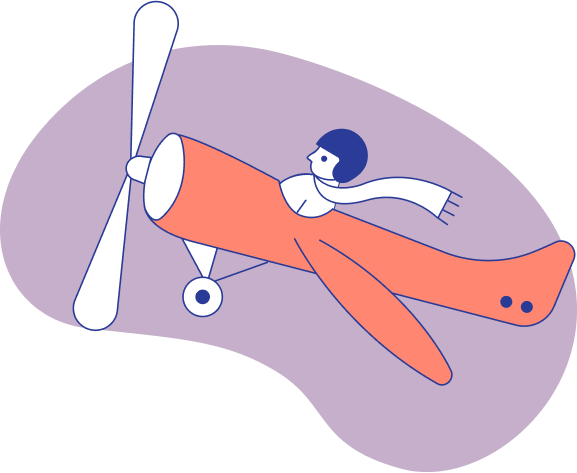 A person flying a small airplane